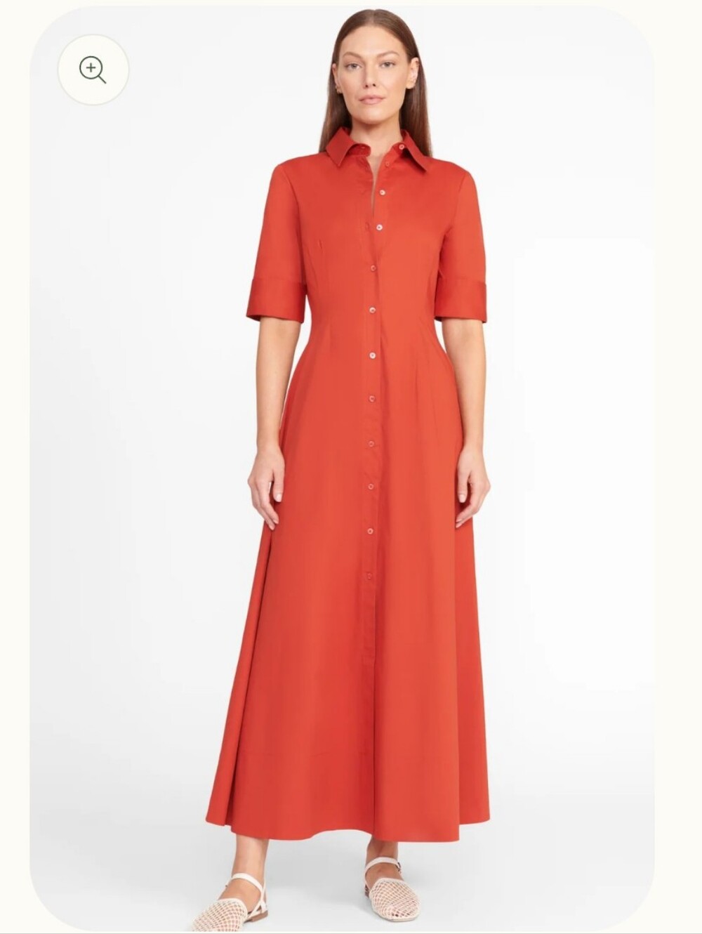 Staud Joan Rust Maxi Shirt Dress Size 2
